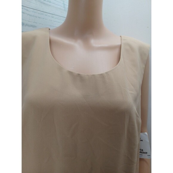Vtg R. M. Richards Beige Dress Sz 16 Sleeveless Tie Back New With Tags NWT - Picture 2 of 9
